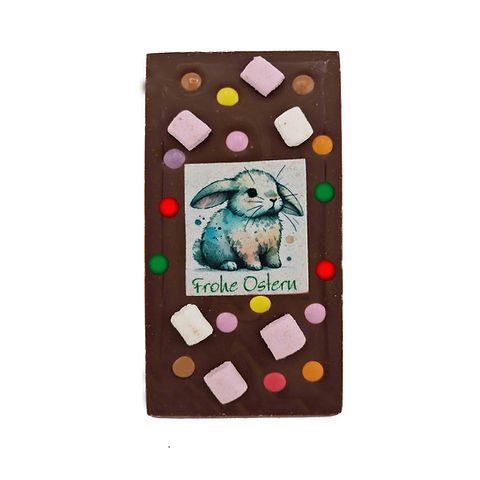 Chocolat au lait de Pâques - pépites de chocolat colorées/ guimauve tablette 95gr